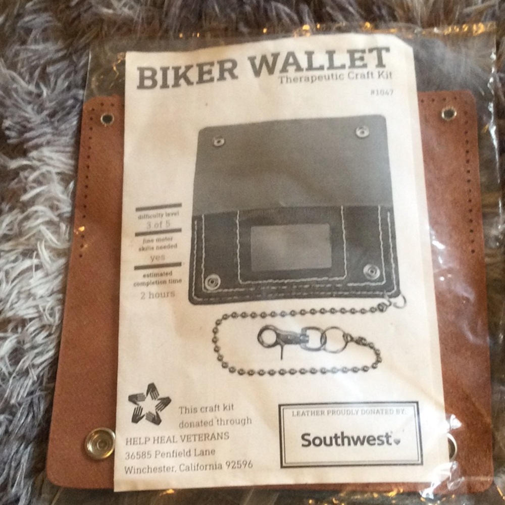 Southwest Biker Wallet Craft Kit, New, therapeutic